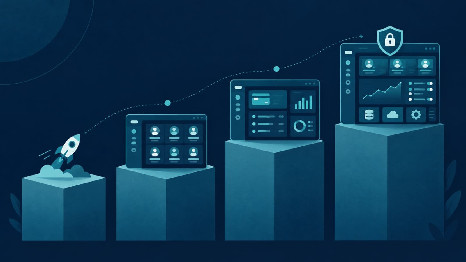 Bar chart illustrating SaaS MVP cost tiers from lean build to compliance-heavy enterprise platform